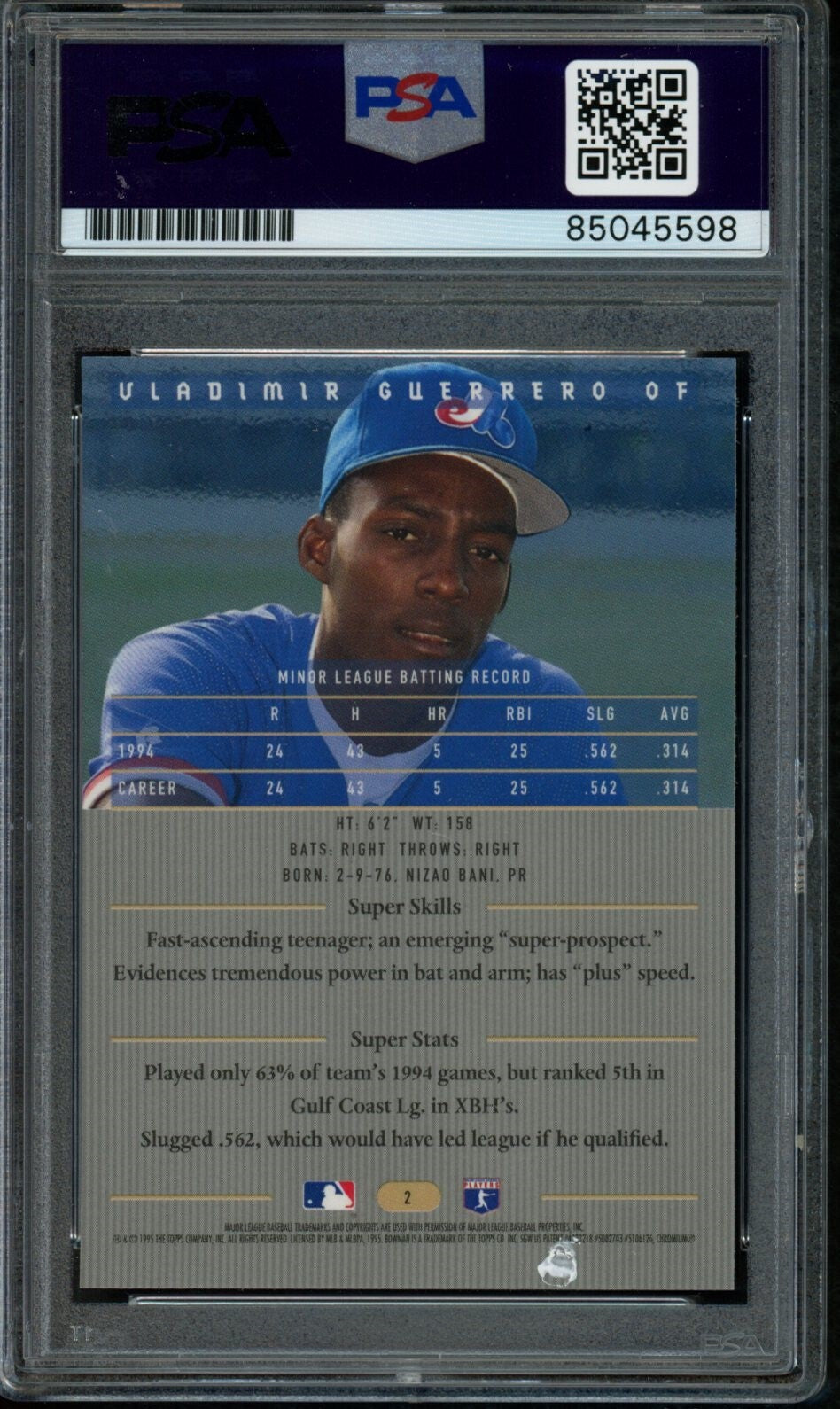 Vladimir Guerrero Montreal Expos Signed 1995