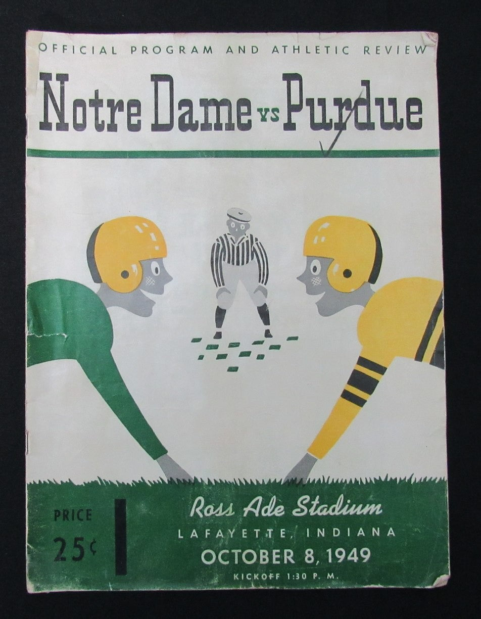 10/8/1949 Purdue Vs. Notre Dame College Program 186014