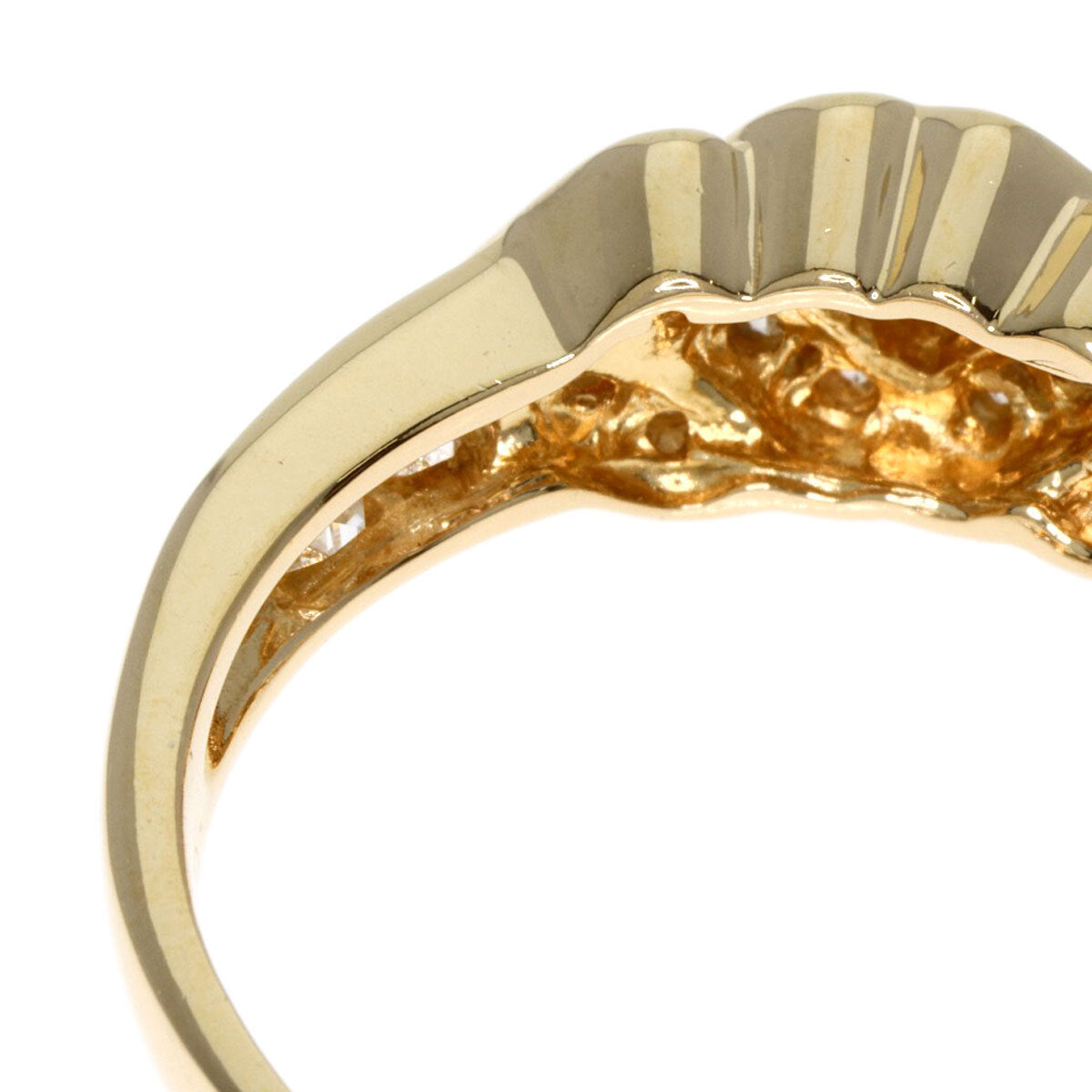 0.441ct Diamond Ring K18 Yellow Gold 3.7g