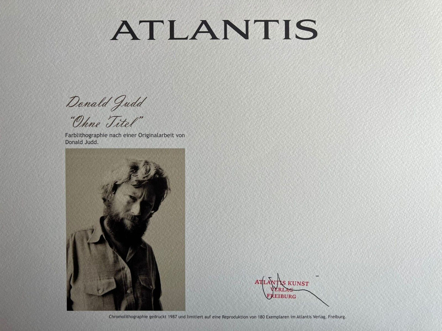 Donald Judd Lithograph Coa Signed Op Numbered
