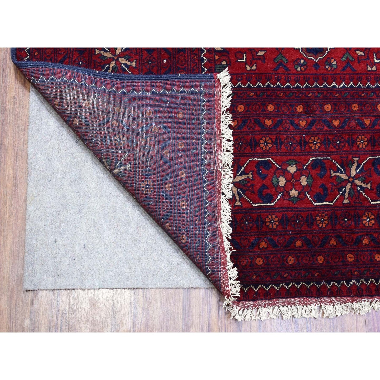 9'10"X16' Red Afghan Khamyab Organic Wool Hand Knotted Oversized Rug