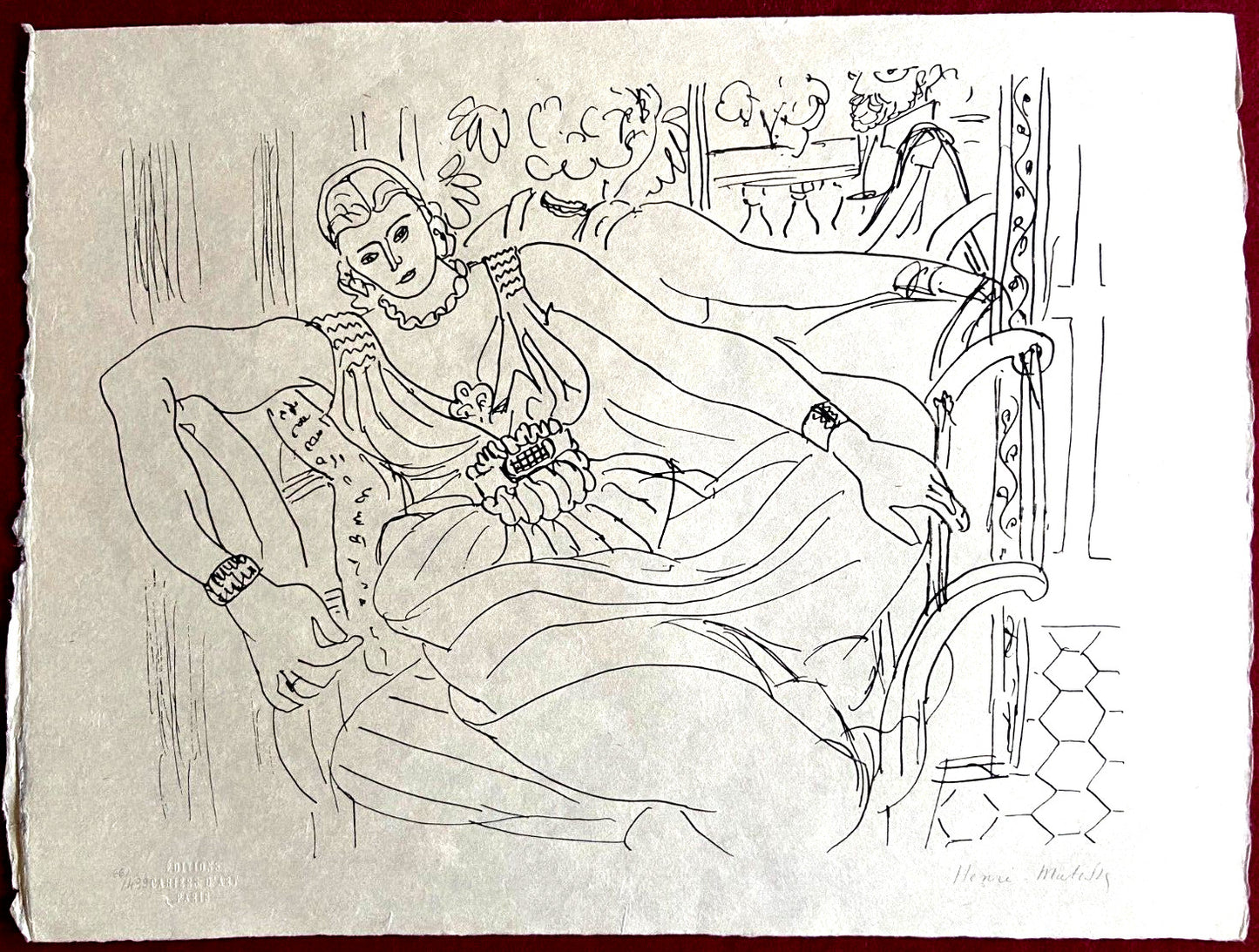 Henri Matisse Lithograph Coa Signed Contract Numbered By Hand