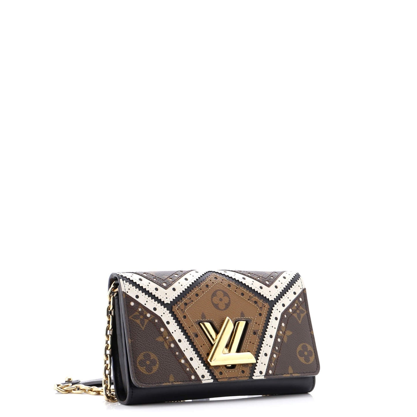 Louis Vuitton Twist Chain Wallet Limited Edition Brogue Reverse Monogram Canvas