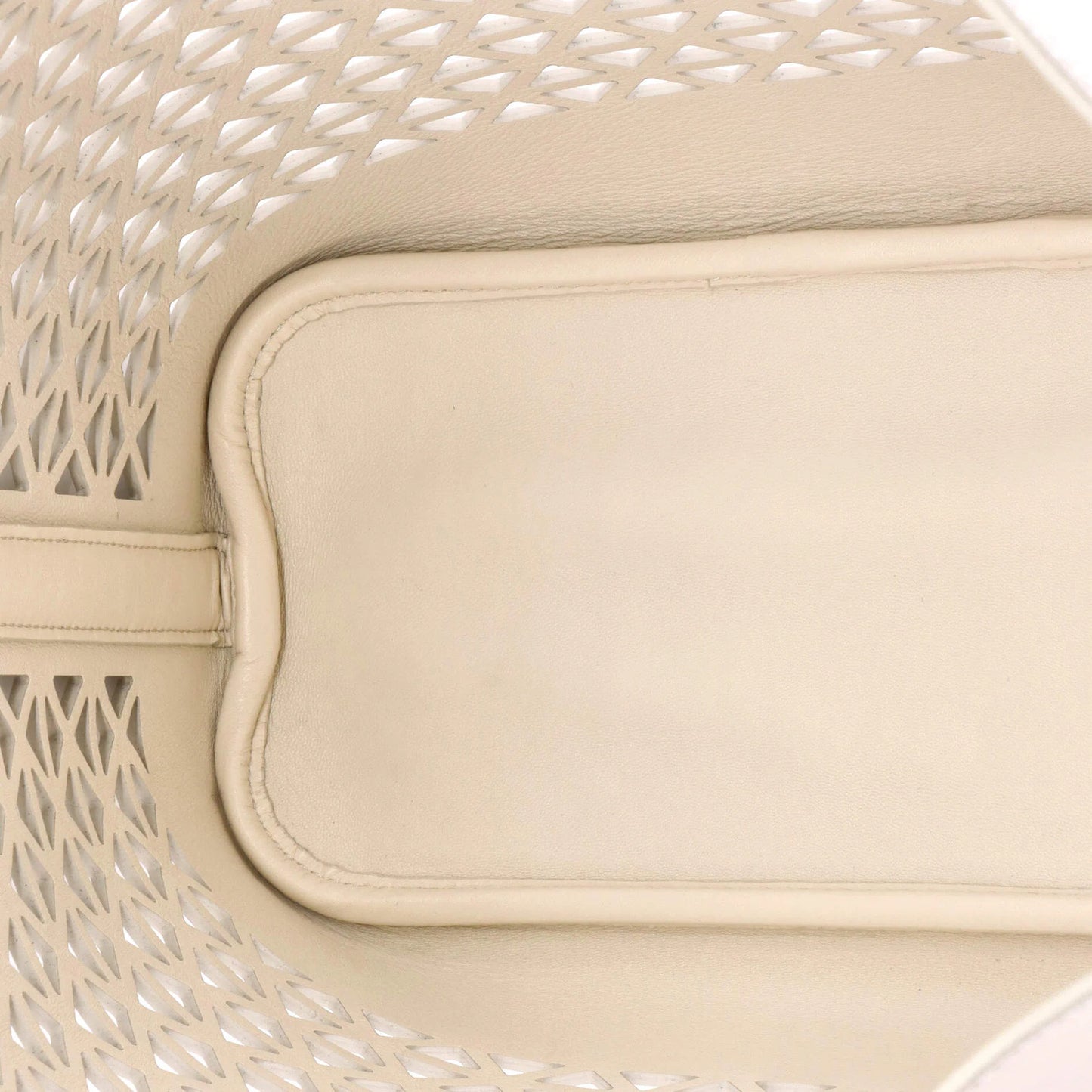 Prada Triangle Logo Shopper Tote Laser Cut Leather Medium