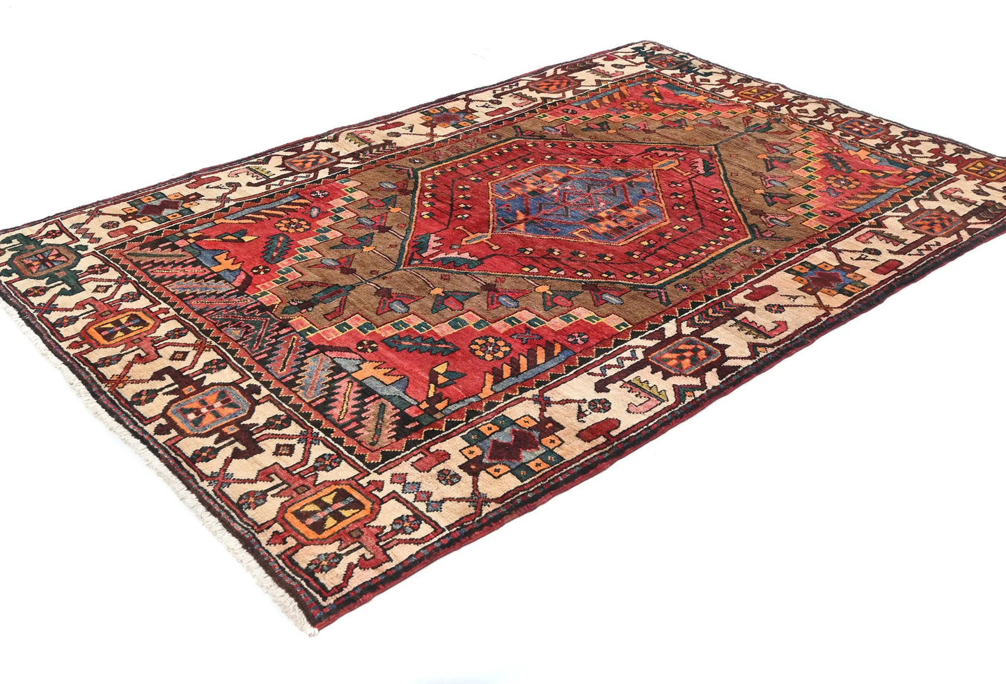 Handmade Vintage Oriental Rug Tribal Design