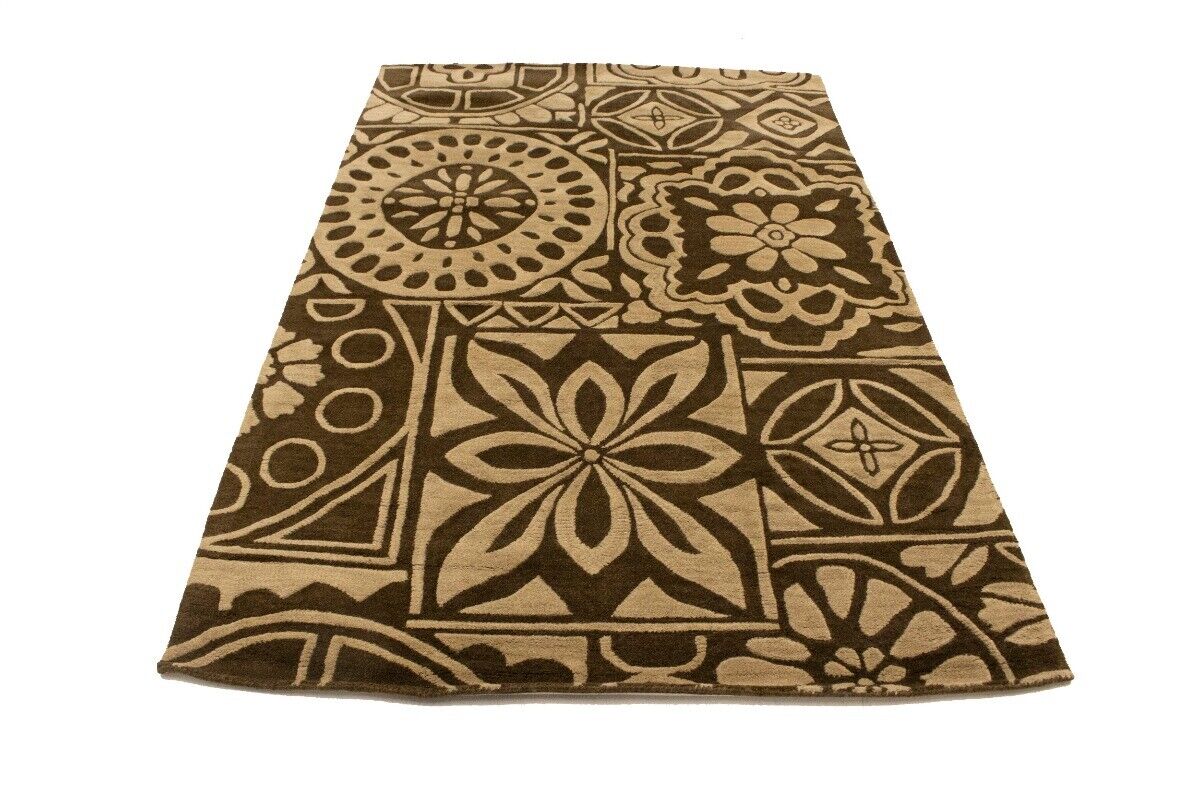 Hand-Tufted Wool Rug Contemporary Pastel Floral