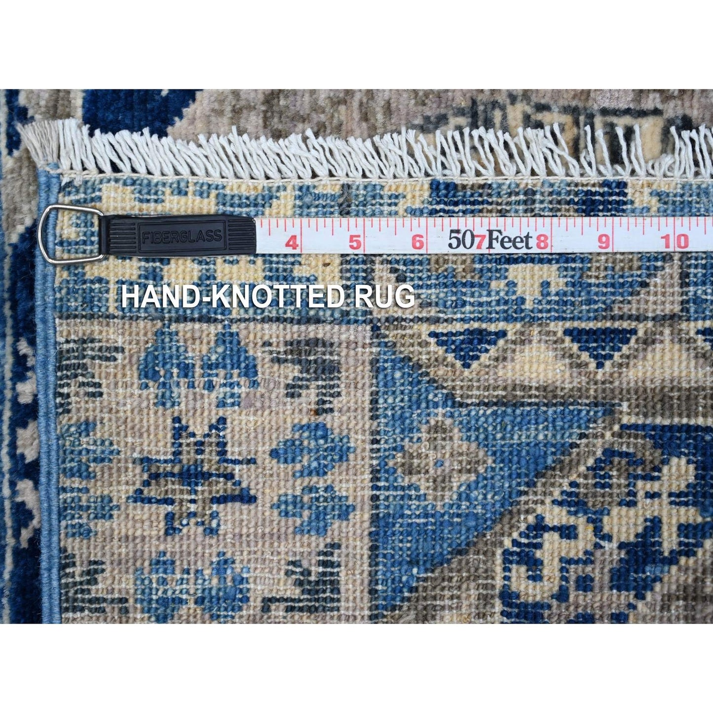 2'7"X11'9" Blue Aryana Hand Knotted Mamluk Design Runner Oriental Rug