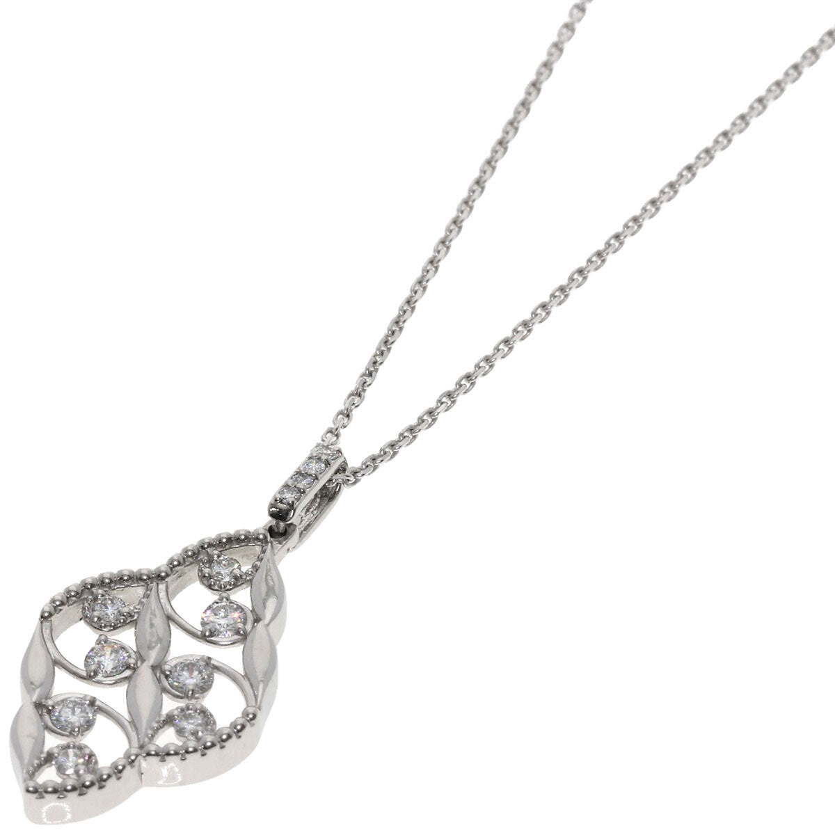 0.27Ct Diamond Necklace Platinum Pt900 Pt850 5.2G