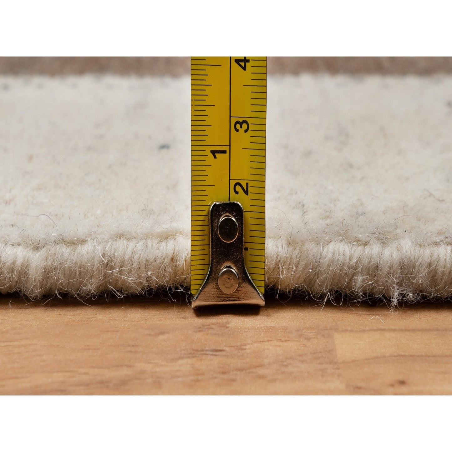 2'7"X6' Ivory Modern Design Soft Wool Hand Knotted Lori Buft Runner Rug