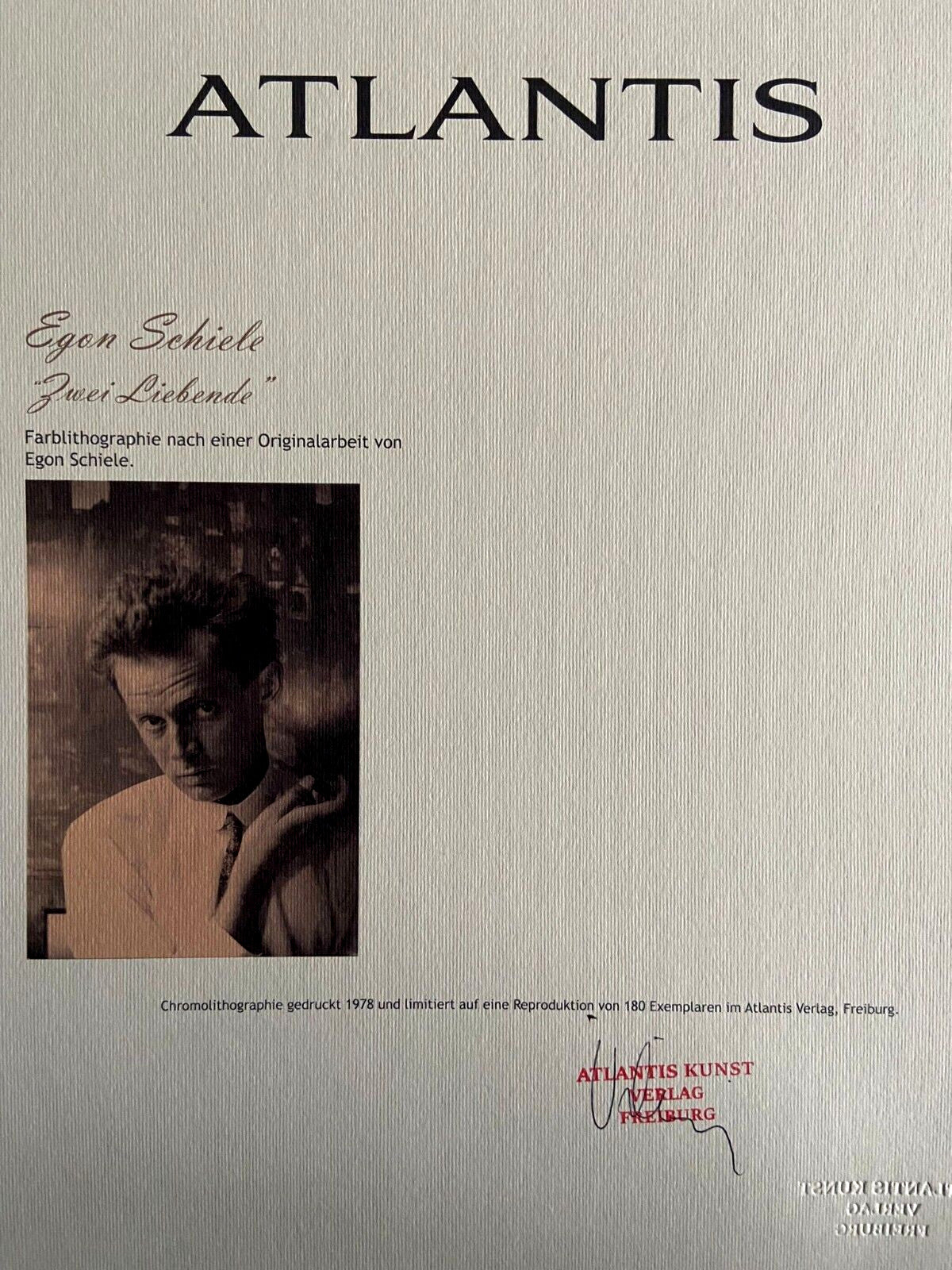 Egon Schiele Lithograph Coa Signed In Pen