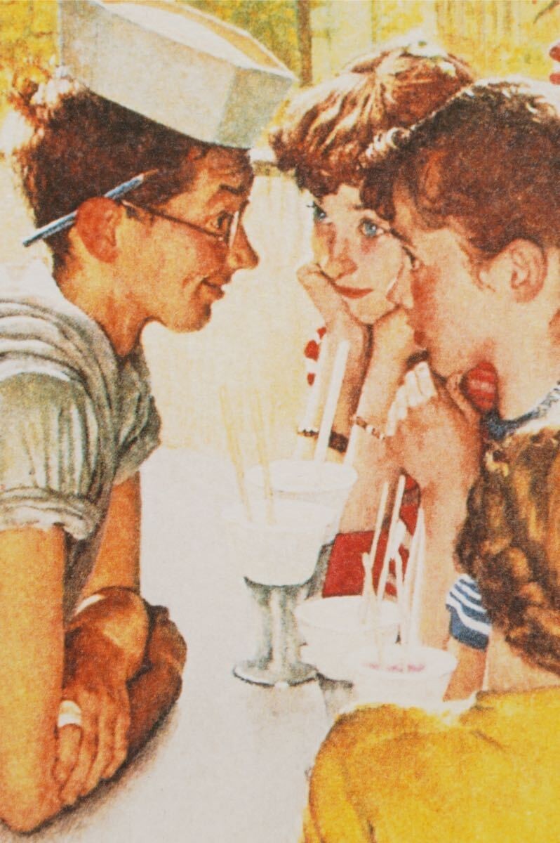 Norman Rockwell Diamond Screening Soda Fountain Limited Edition Print 50/300 Usa