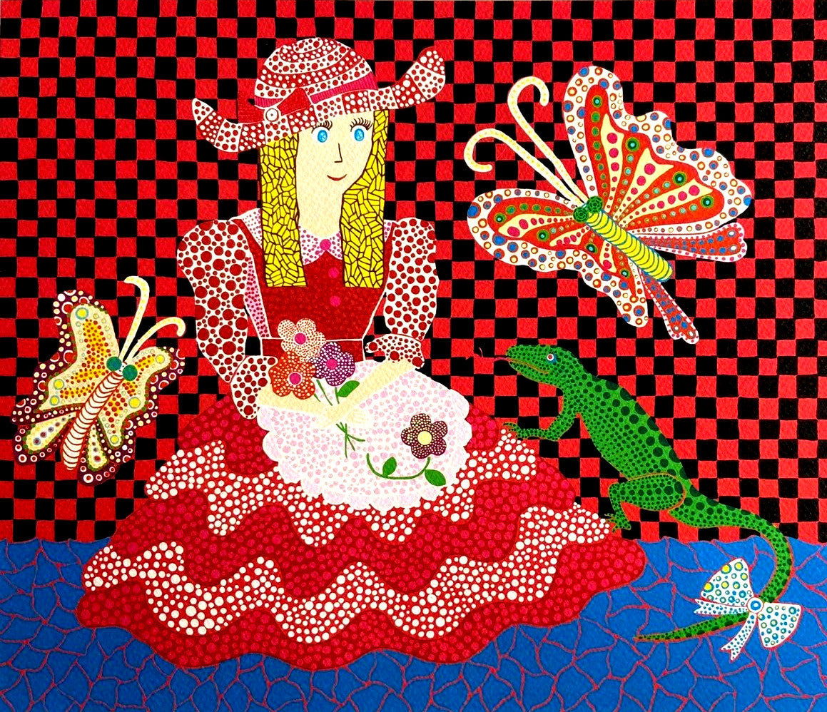 Yayoi Kusama Lithograph Mori Art Museum Coa Hand