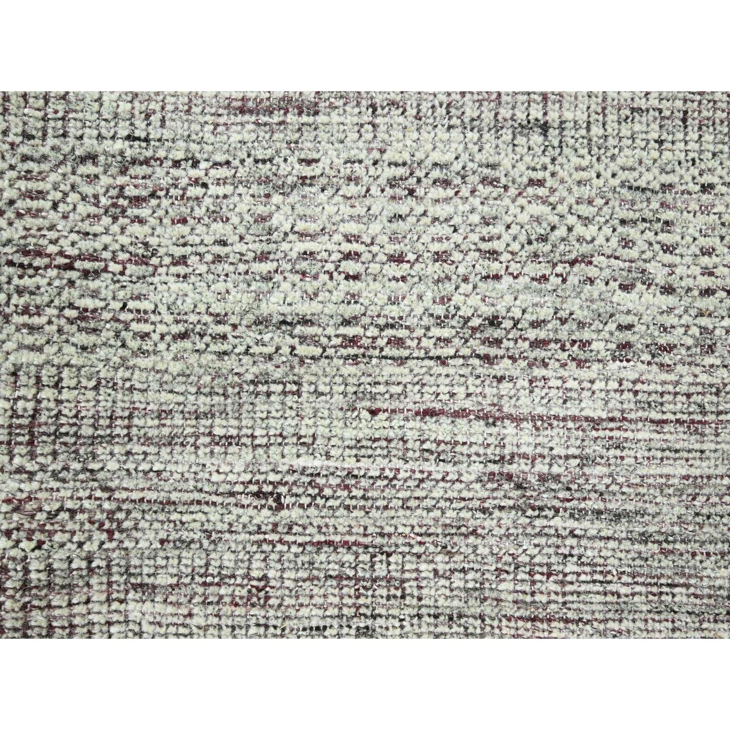 9'X12' Red & White Oxidized Grass Design Wool Hand Knotted Oriental Rug