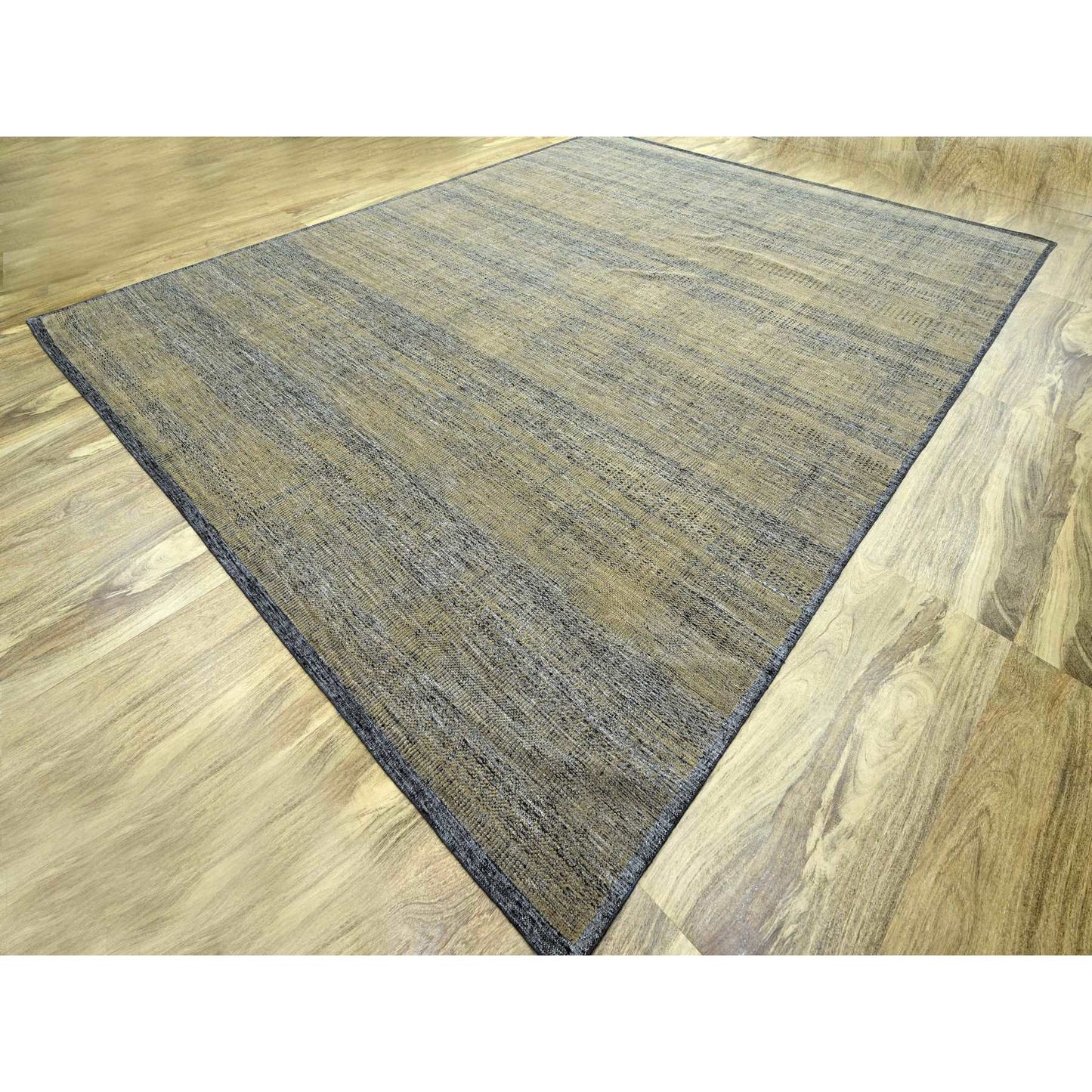 11'10"X15' Brown & Black Oxidized Grass Design Wool Hand Knotted Xl Rug