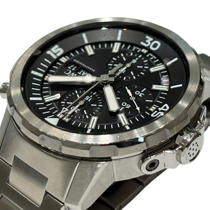 Iwc Aquatimer Chronograph Iw376804 Black Men'S Used Watch #51026