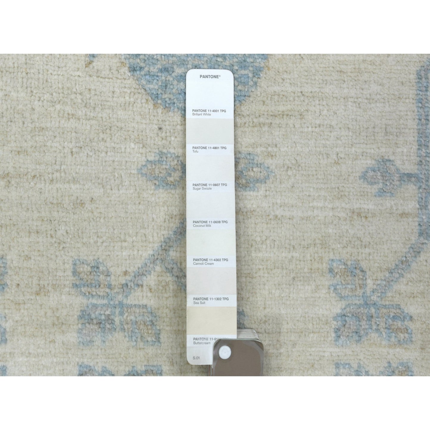 9'X11' Ivory Milk Wash Peshawar, Hand Knotted Pure Wool Natural Dyes, Rug