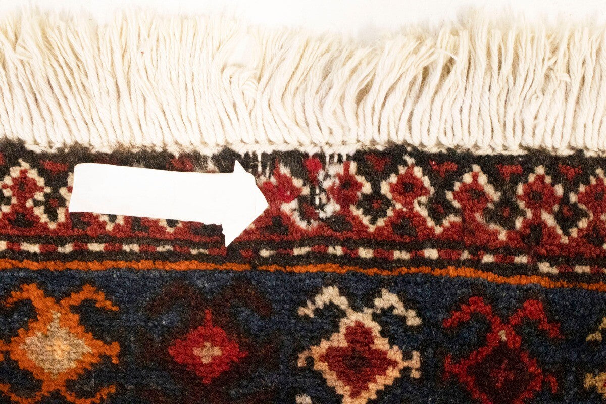 Heriz Geometric Wool Oriental Rug Farmho Hallway