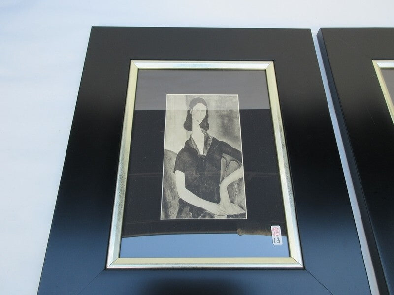 Amedeo Modigliani 1933 Original Lithograph Set Of 3 Woman Portrait Framed Coa