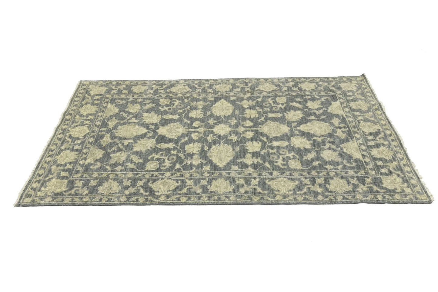 Hand-Knotted Floral Transitional Oriental Rug