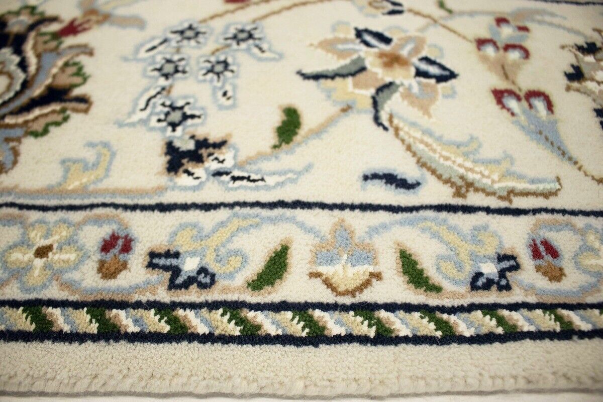 Handmade Indo-Nain Classic Floral Design Wool