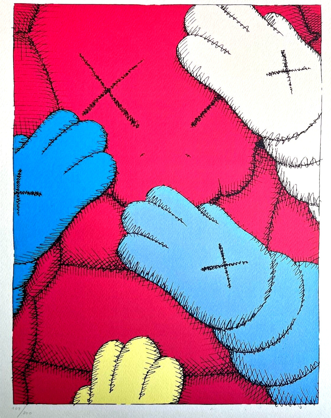 Kaws Lithograph Coa Numbered Limited Certified