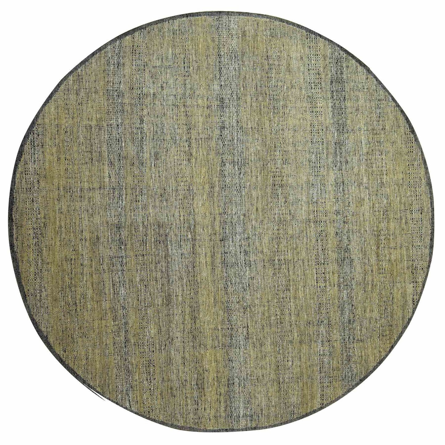 12'X12' Brown Hand Knotted Rug Pure Wool Oxidized Grass Design Round