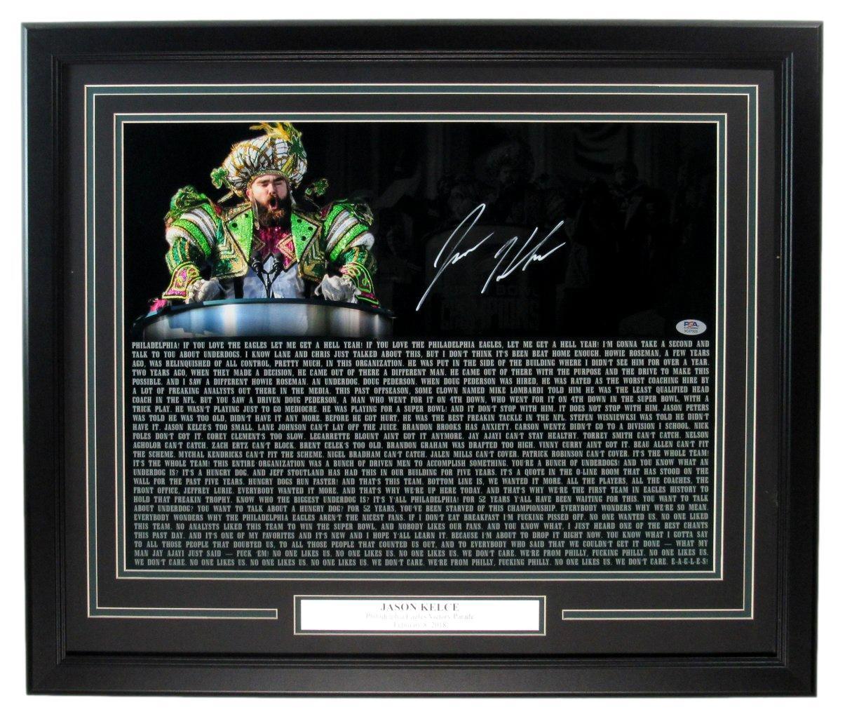 Jason Kelce Autographed 16X20 Photo Philadelphia
