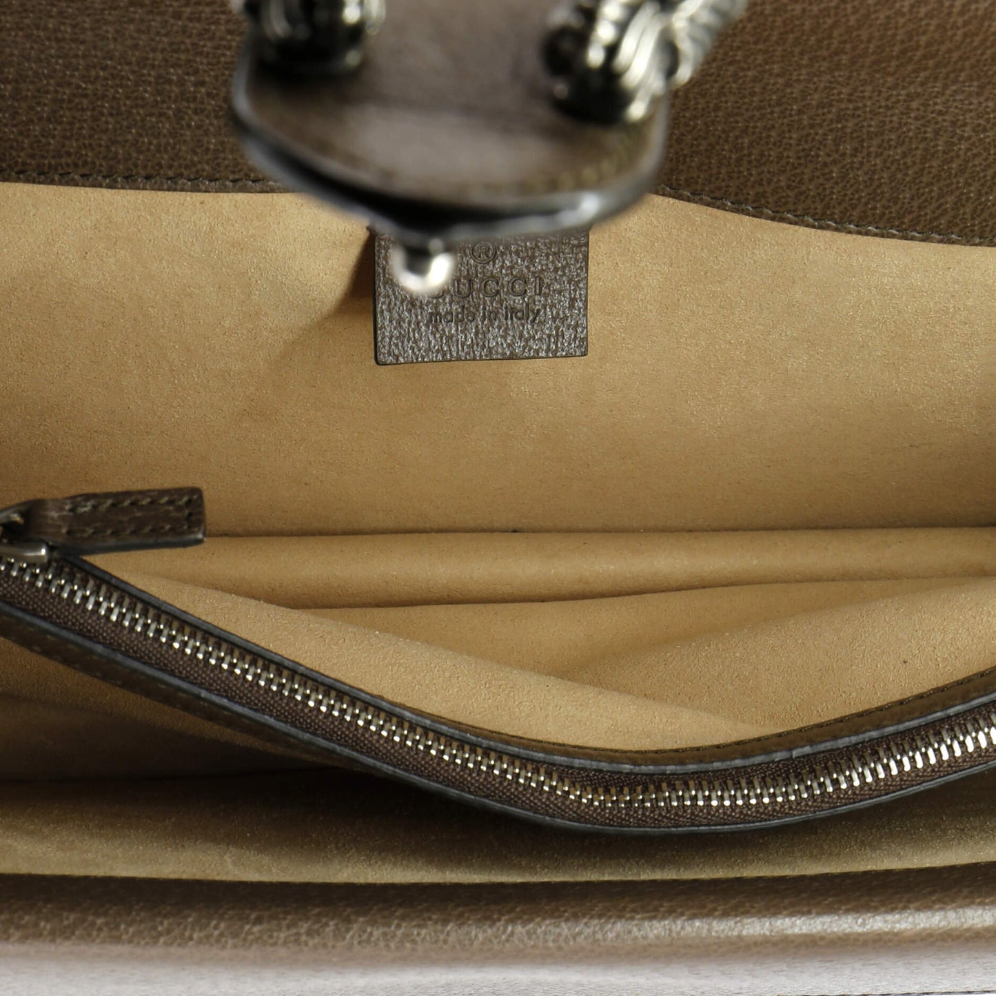 Gucci Dionysus Top Handle Chain Bag Gg Coated Canvas Small