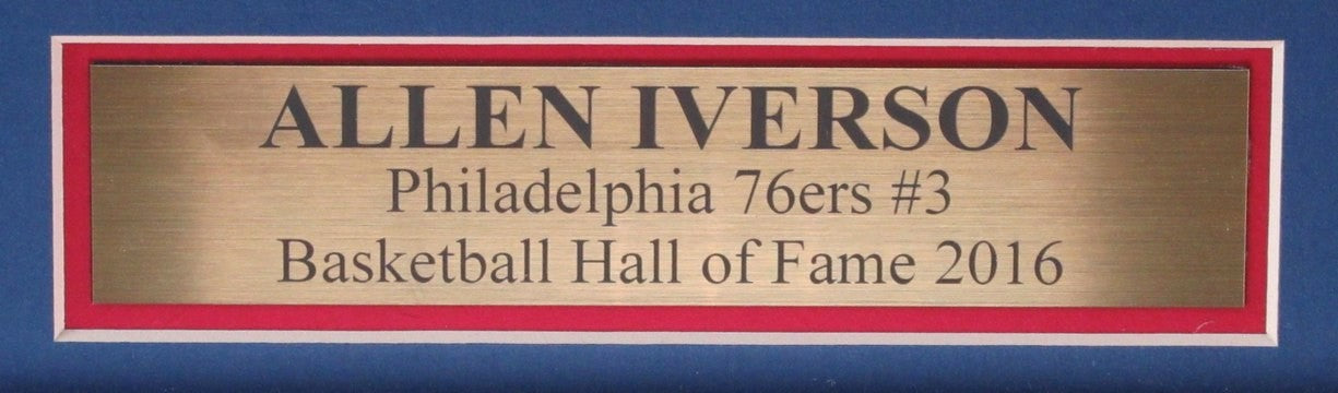 Allen Iverson Hof Signed Red Custom Basketball Jersey 76Ers Framed Jsa 185346