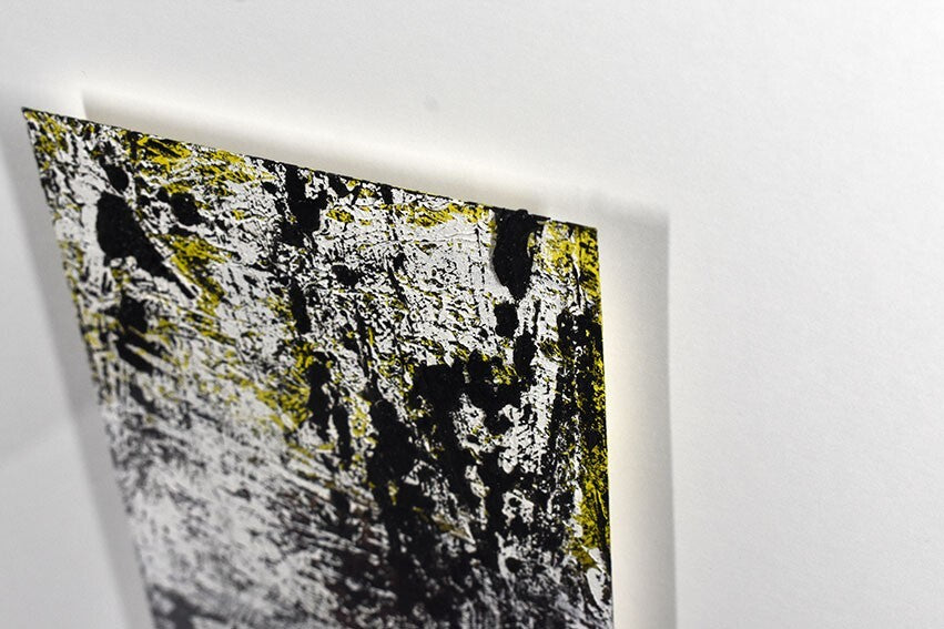 Steven Cox Oil On Paper Original Paintings Unique Work Abstract 2015 Yellow