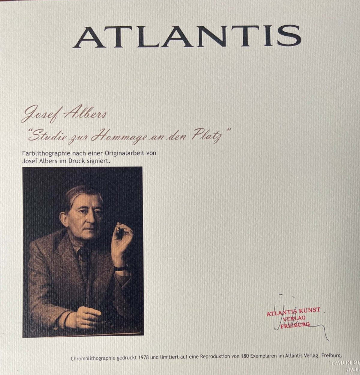 Josef Albers Lithograph Certified Numbered By