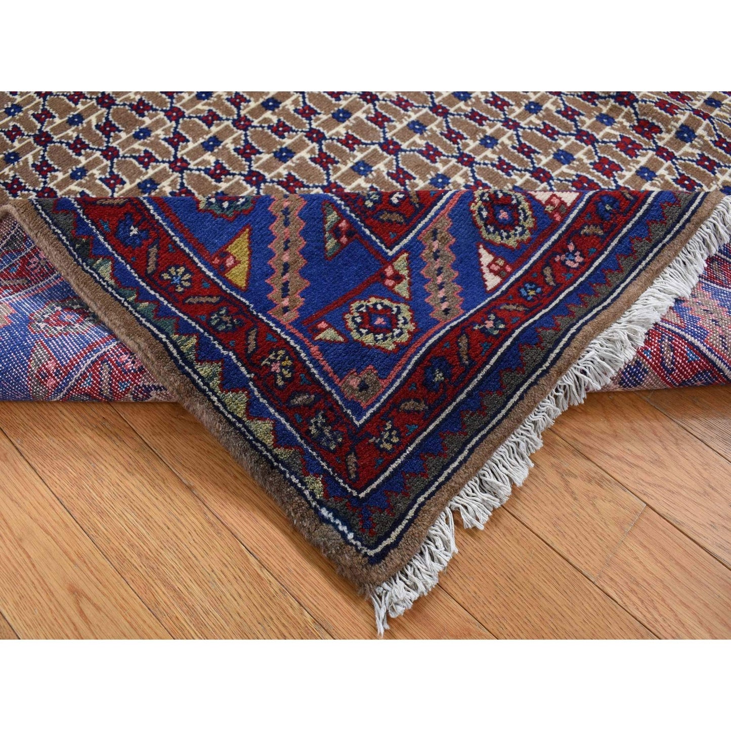 6'8"X9'1" Brown New Zoroastrian Serrib Pure Wool Hand Knotted Rug