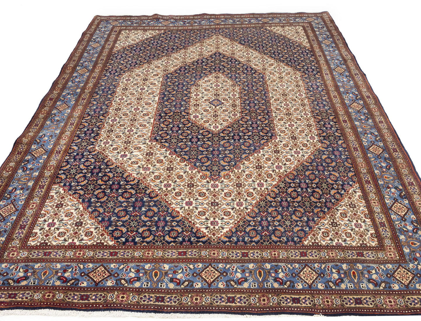 Cream Vintage Oriental Rug Traditional Classic