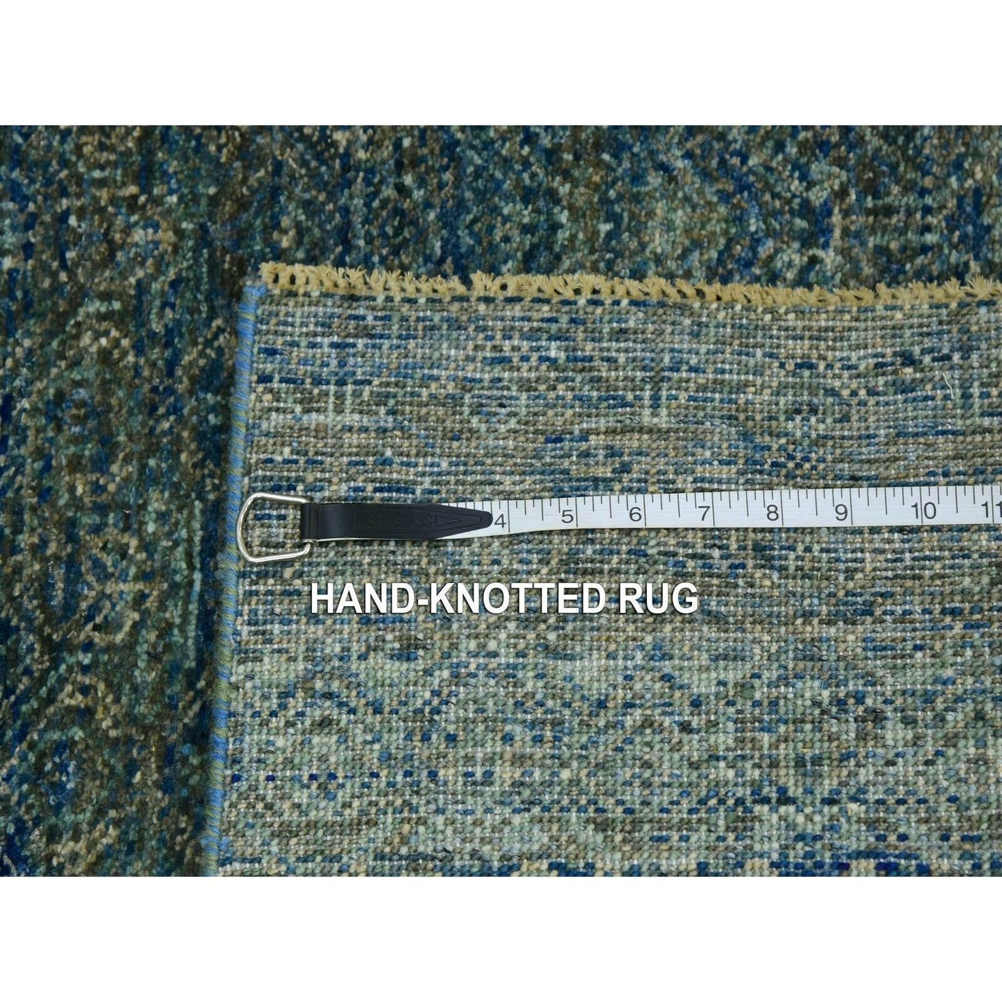 2'6"X10'1" Green Hand Knotted Kohinoor Herrita 100% Wool Oriental Rug