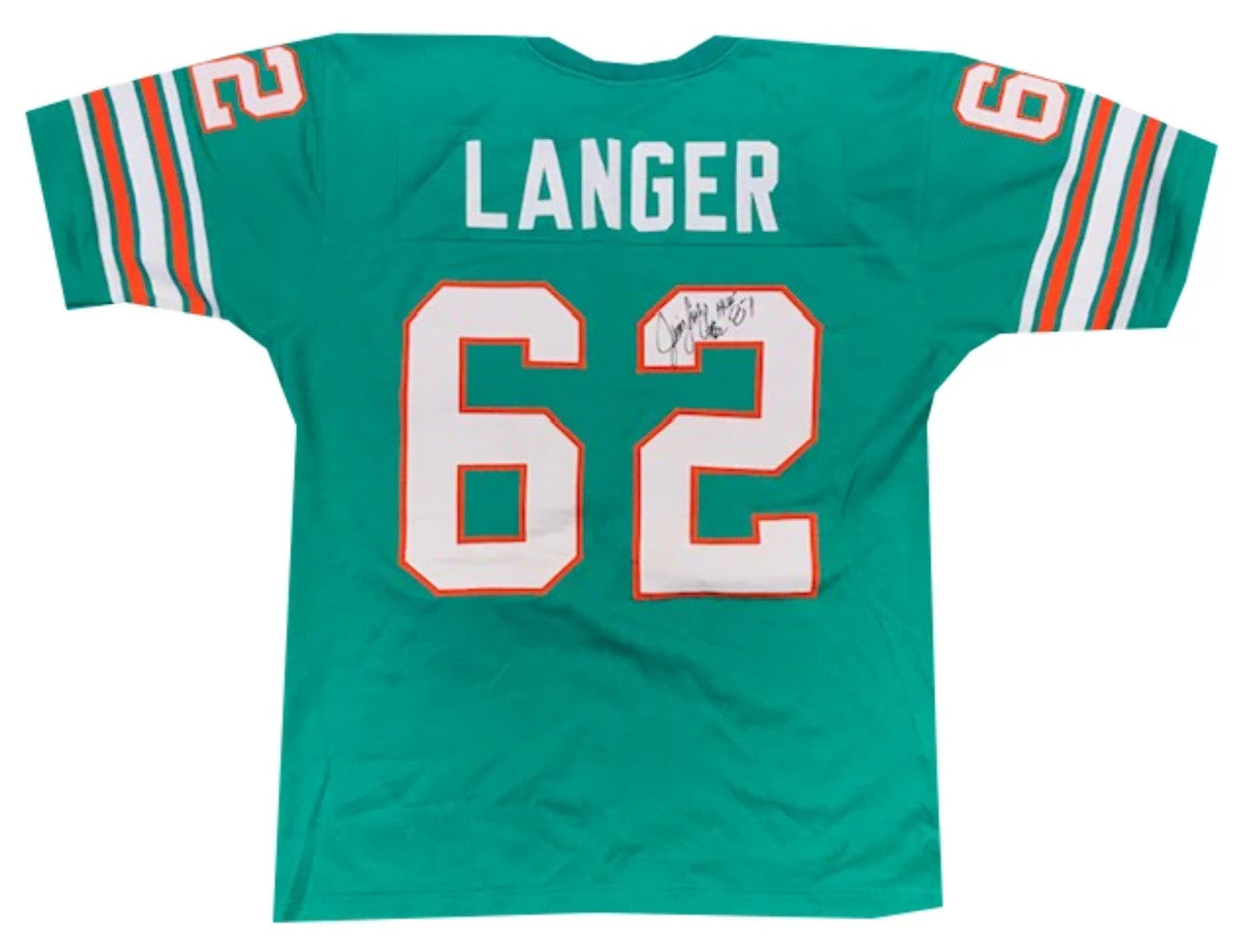 Jim Langer "Hof 87" Autographed Miami Dolphins Jersey