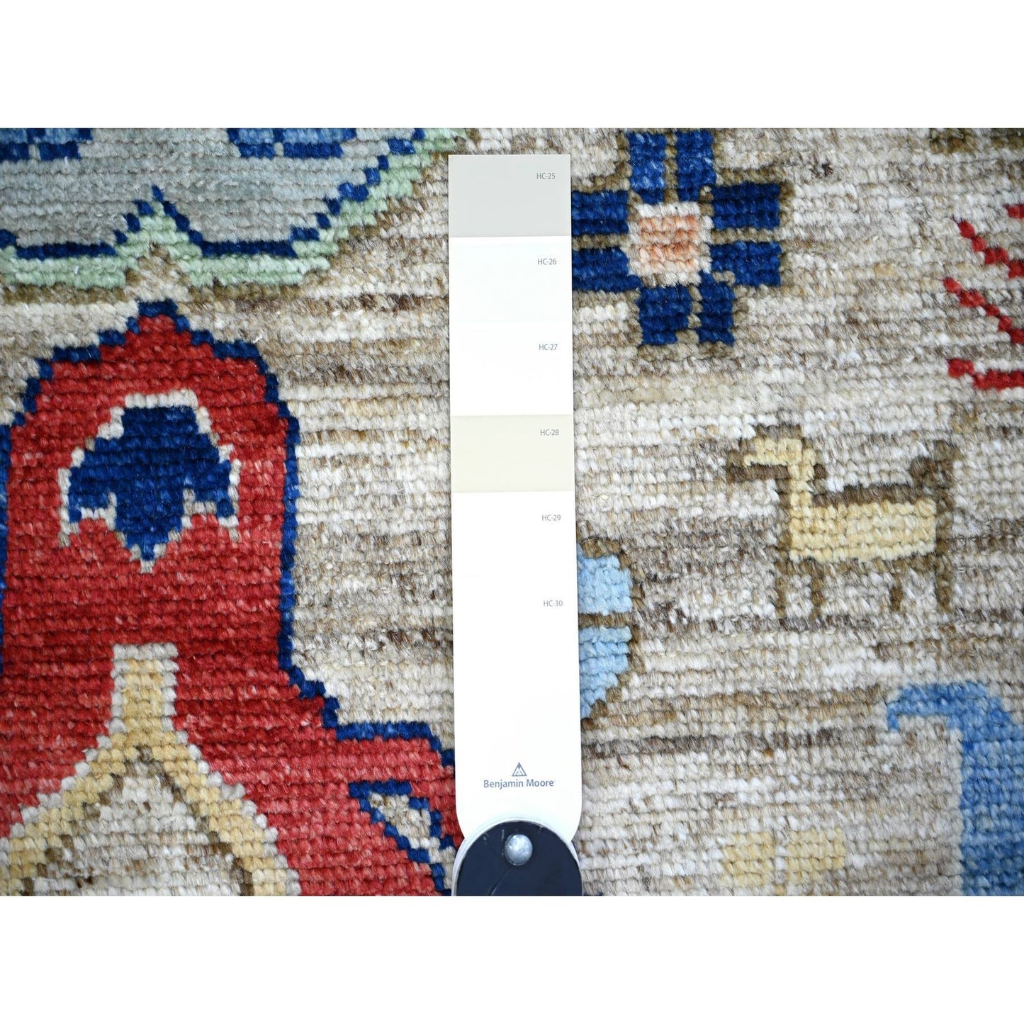 3'X10' Tan Color Anatolian Village Inspired Wool Hand Knotted Runner Rug