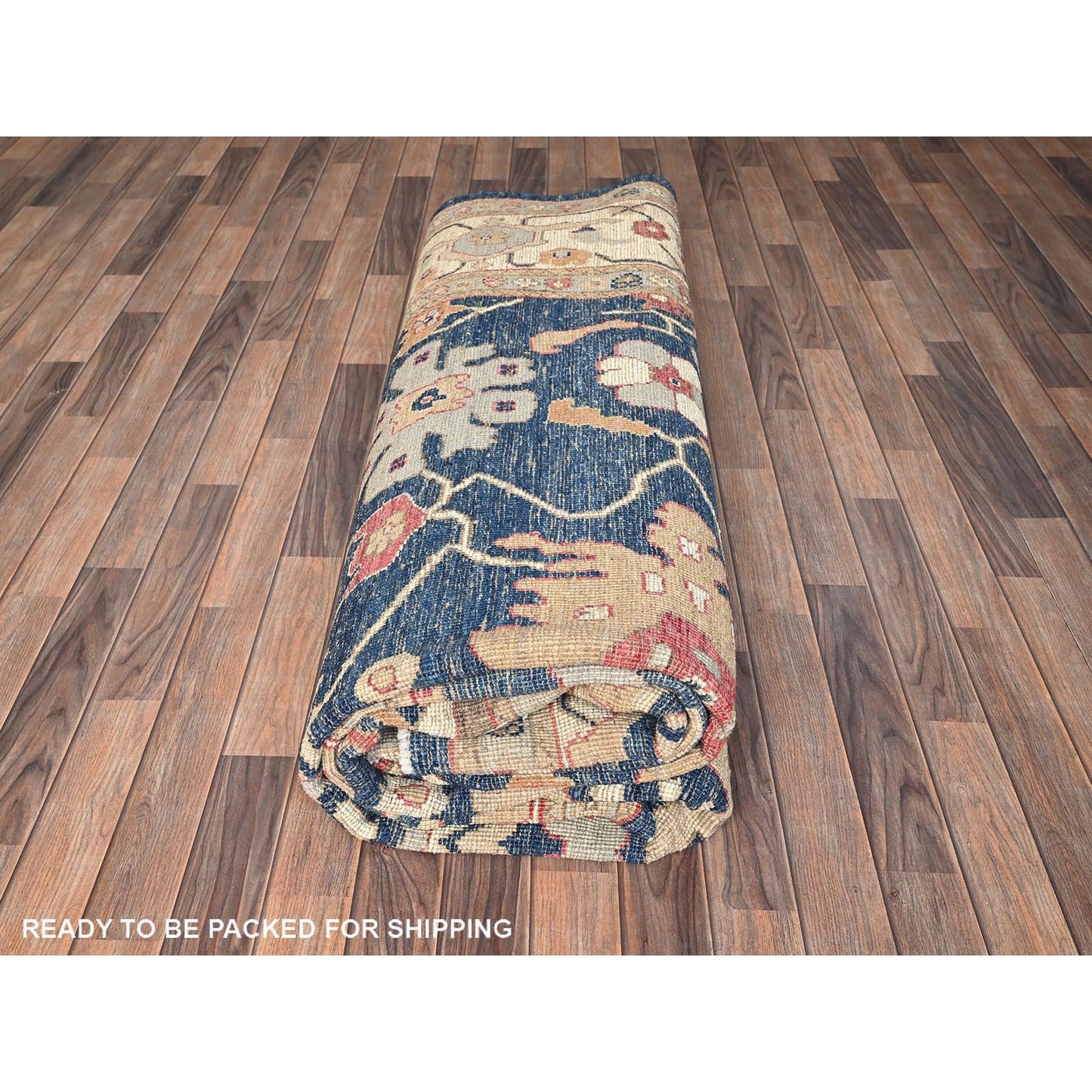 10'1"X14'1" Yale Blue Afghan Oushak Hand Knotted Wool Supple Collection Rug