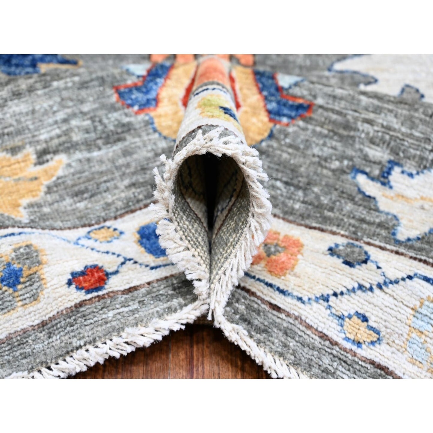 9'9"X13'4" Vintage Gray Vegetable Dyes Angora Oushak Oriental Rug