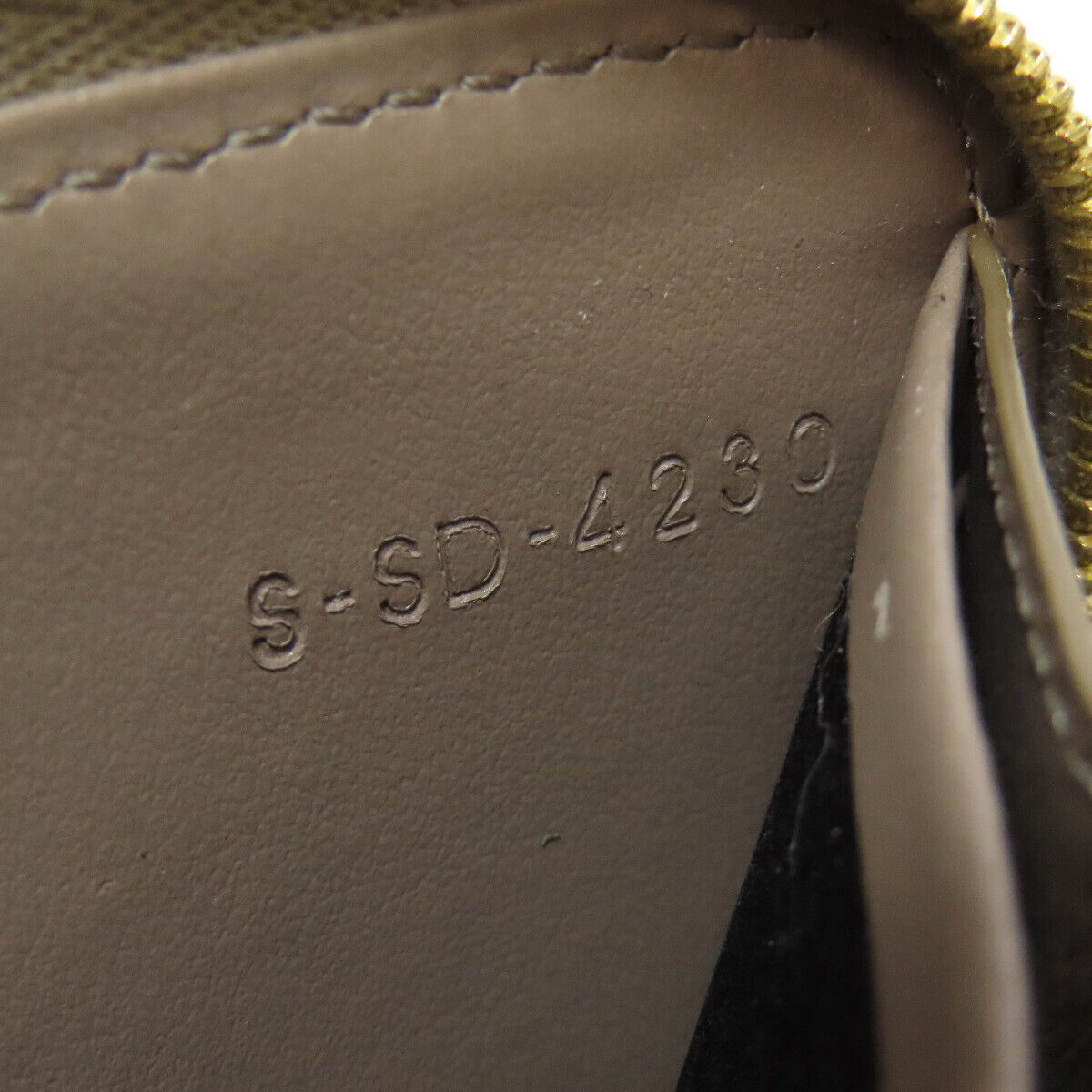 CELINE coin purse logo Leather