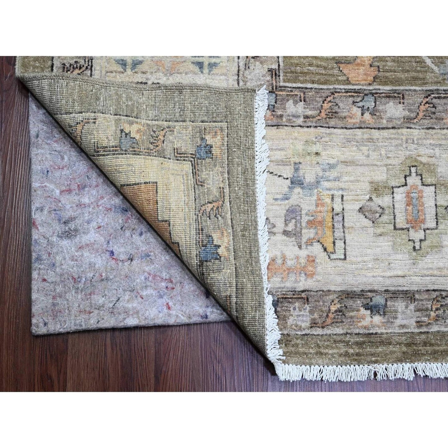 10'X13'8" Cedar Brown Seeripe Heris Revival Ghazni Wool Hand Knotted Rug