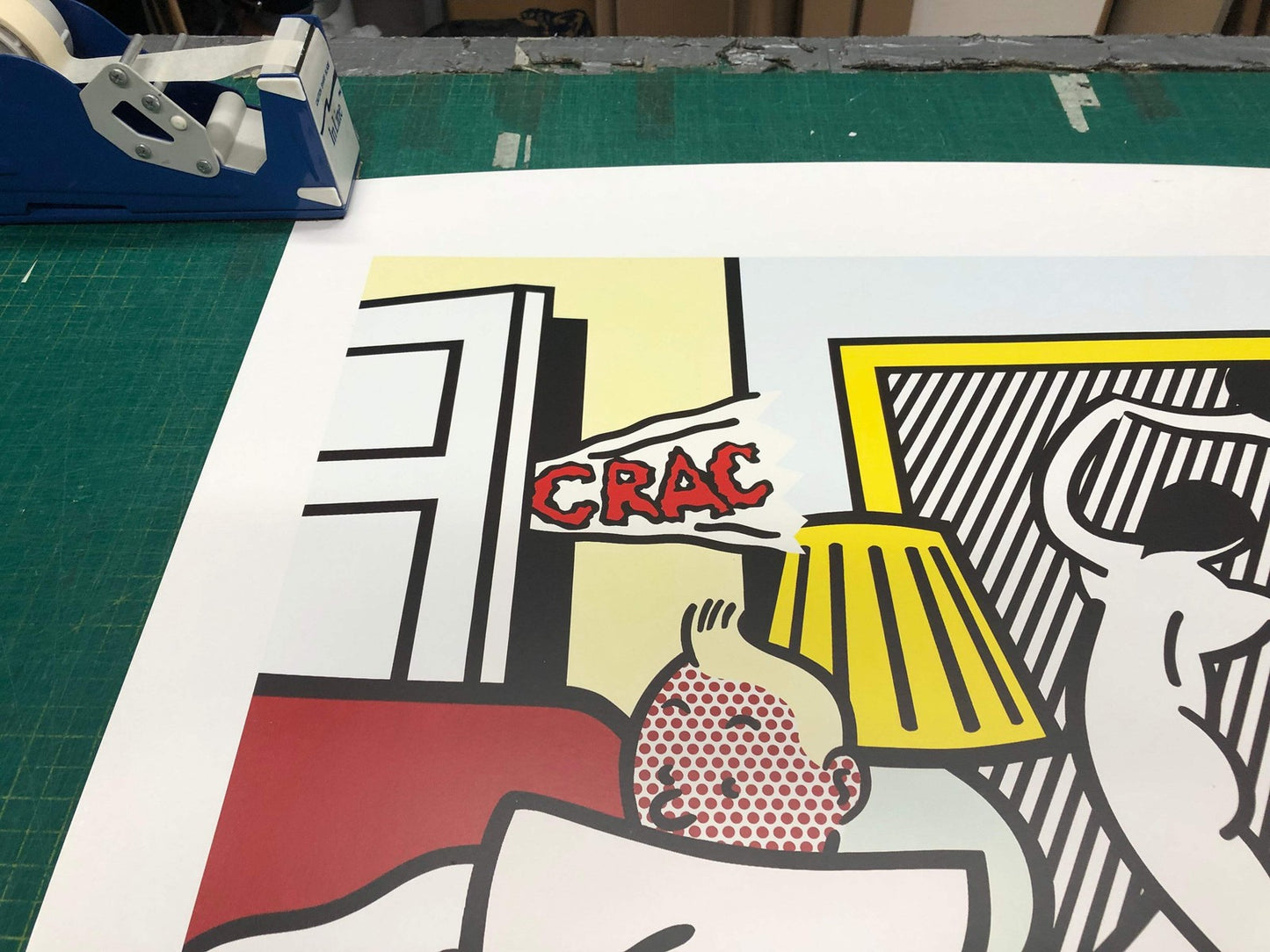 Roy Lichtenstein Tintin Reading " Poster Pop Art Gray, White, Mul