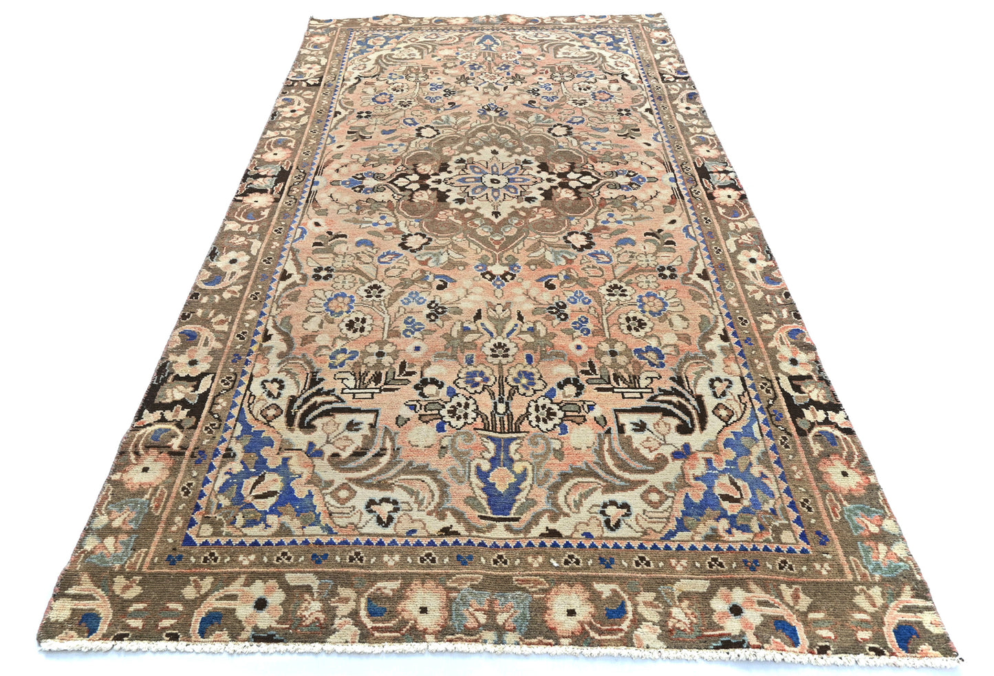 Semi-Antique Vintage Oriental Runner Rug Floral