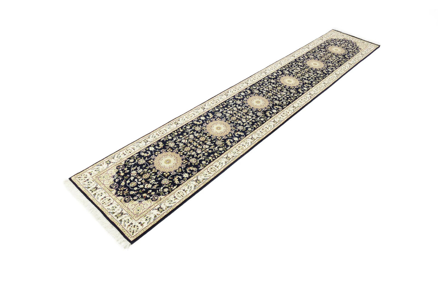 Handmade Indo-Nain Oriental Runner Rug Oversized