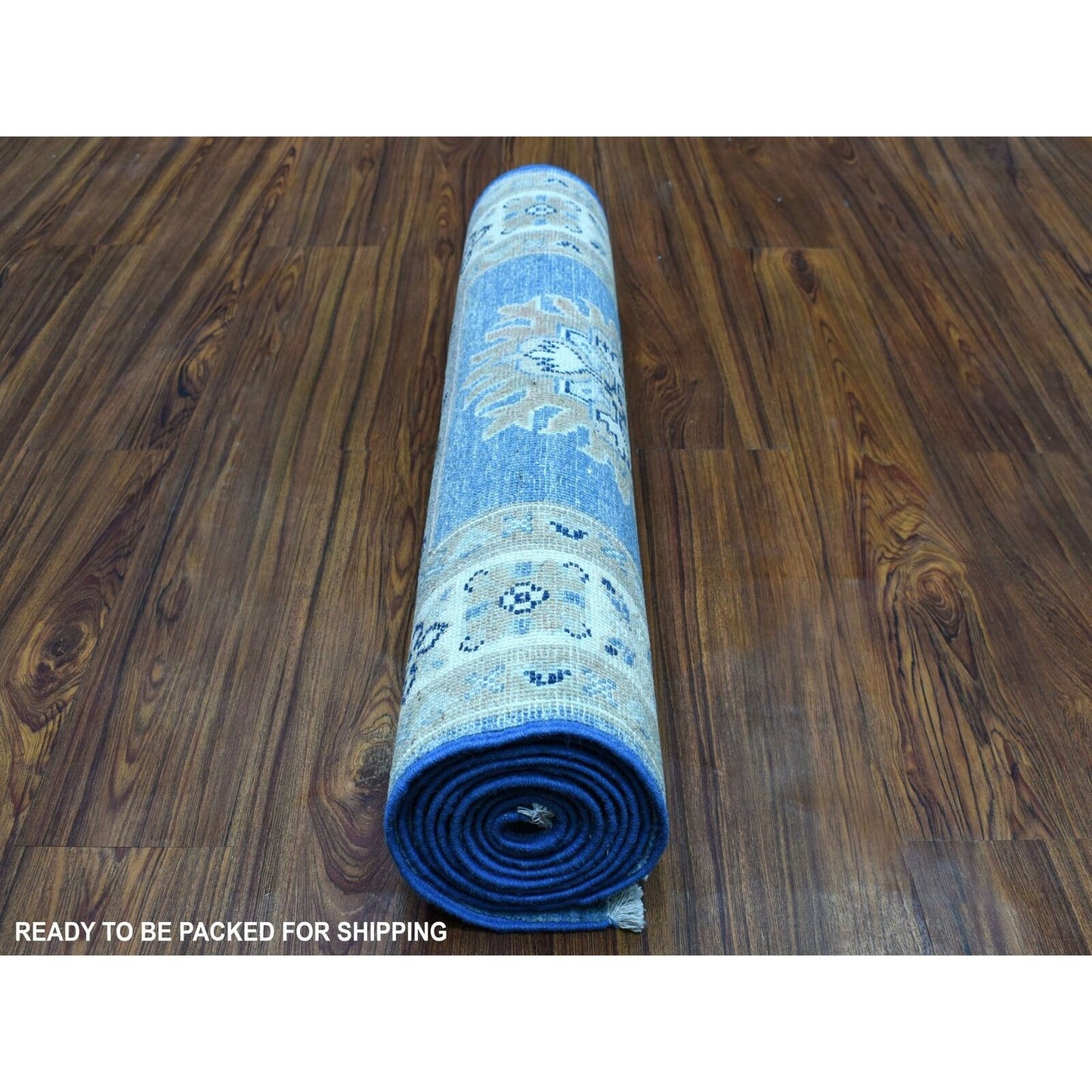 2'6"X9'7" Vintage Look Kazak Wool Tribal Design Hand Knotted Runner Rug