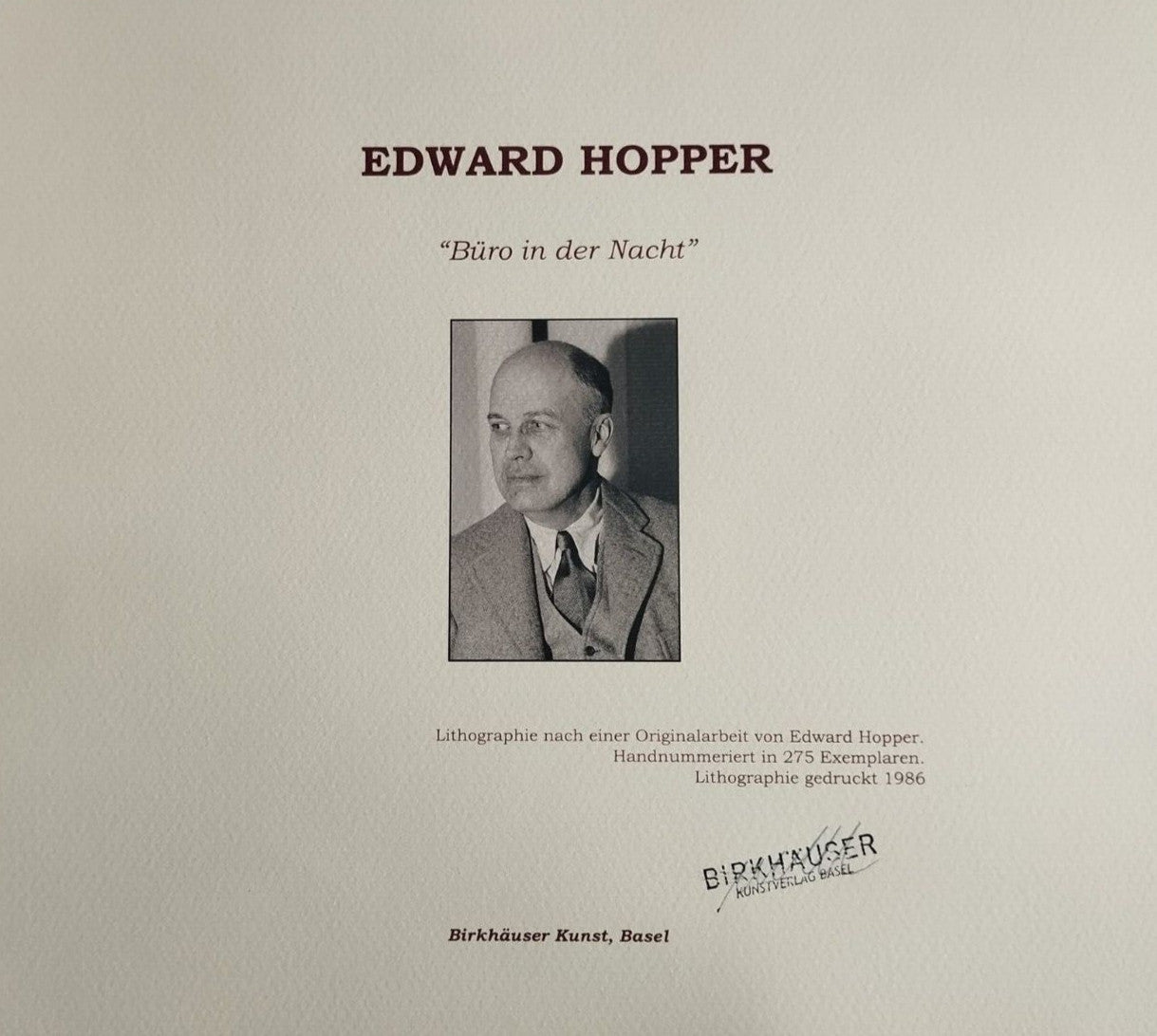 Edward Hopper Lithograph Coa Signed Numbered In Pencil