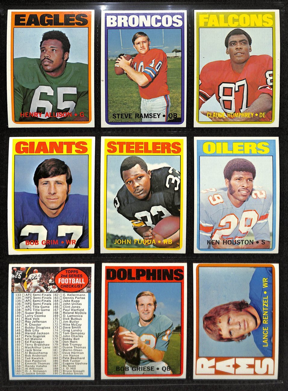 1972 Topps Football Complete Low Number Set (263)