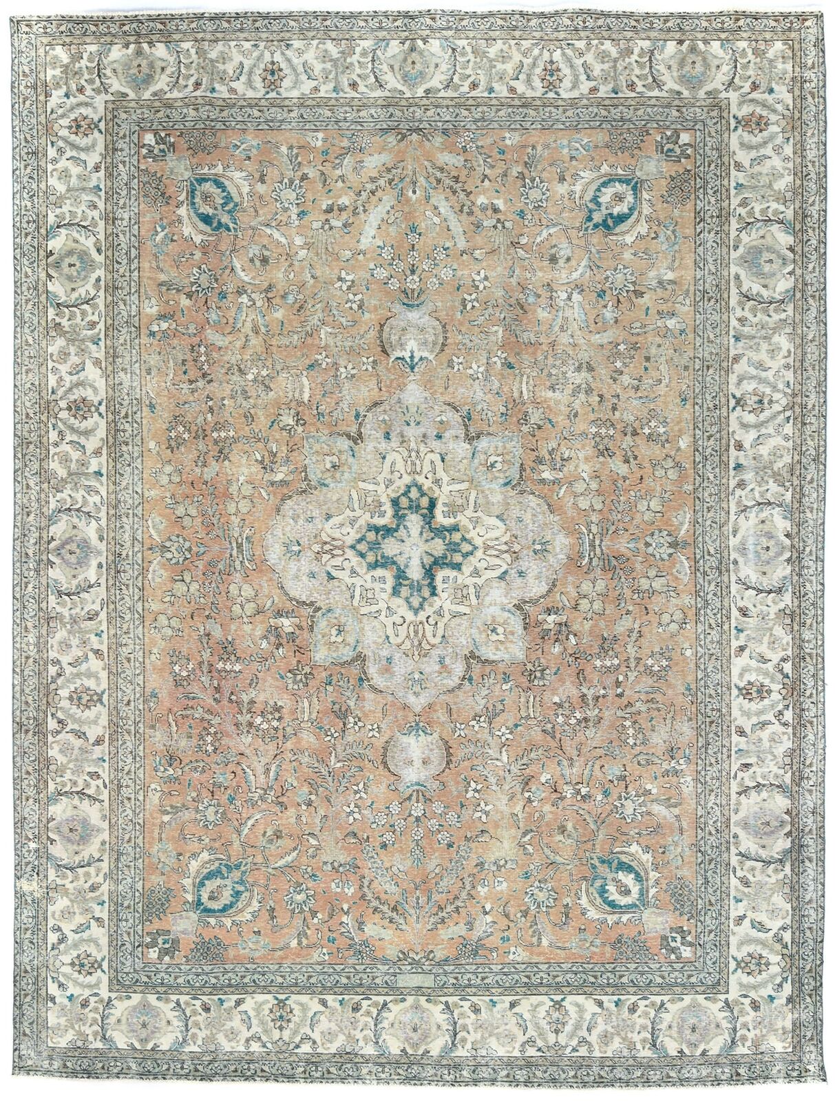 Semi-Antique Stone-Washed Oriental Rug Distressed