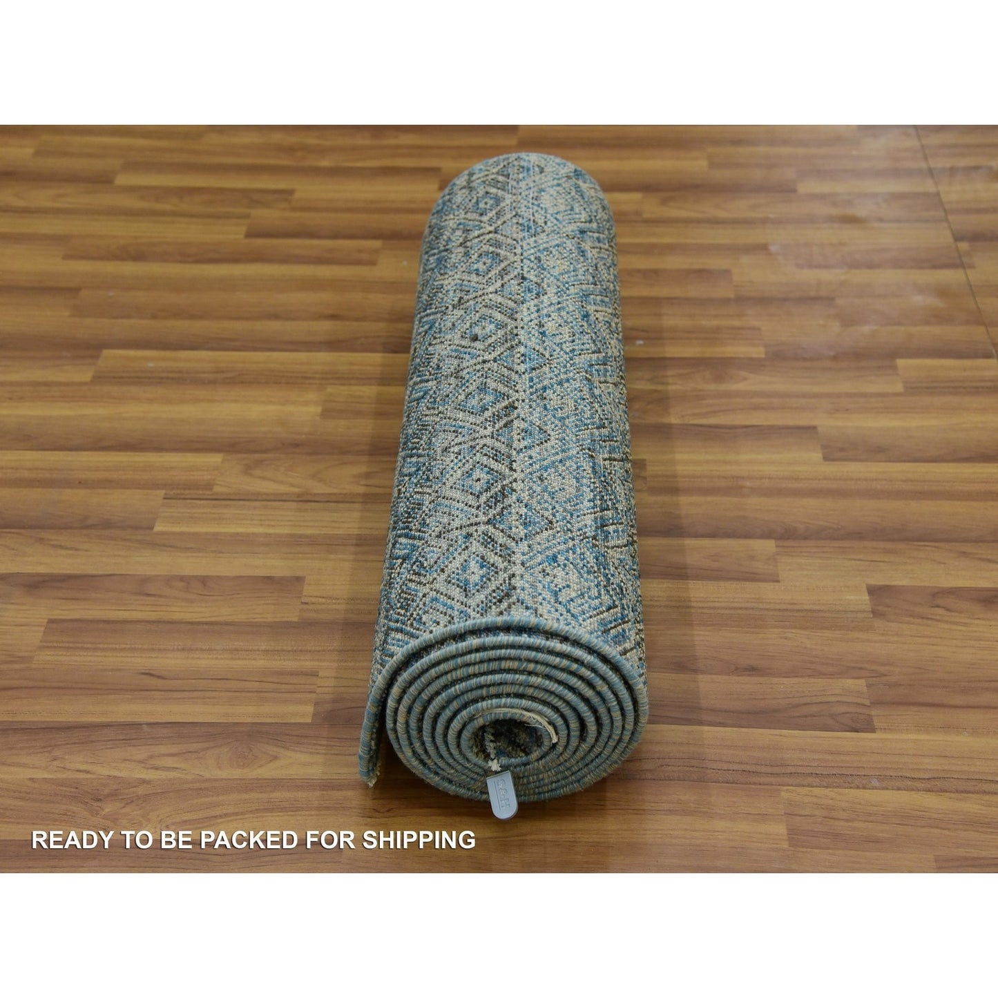 2'6"X12' Blue Kohinoor Herrita Design 100% Wool Hand Knotted Runner Rug