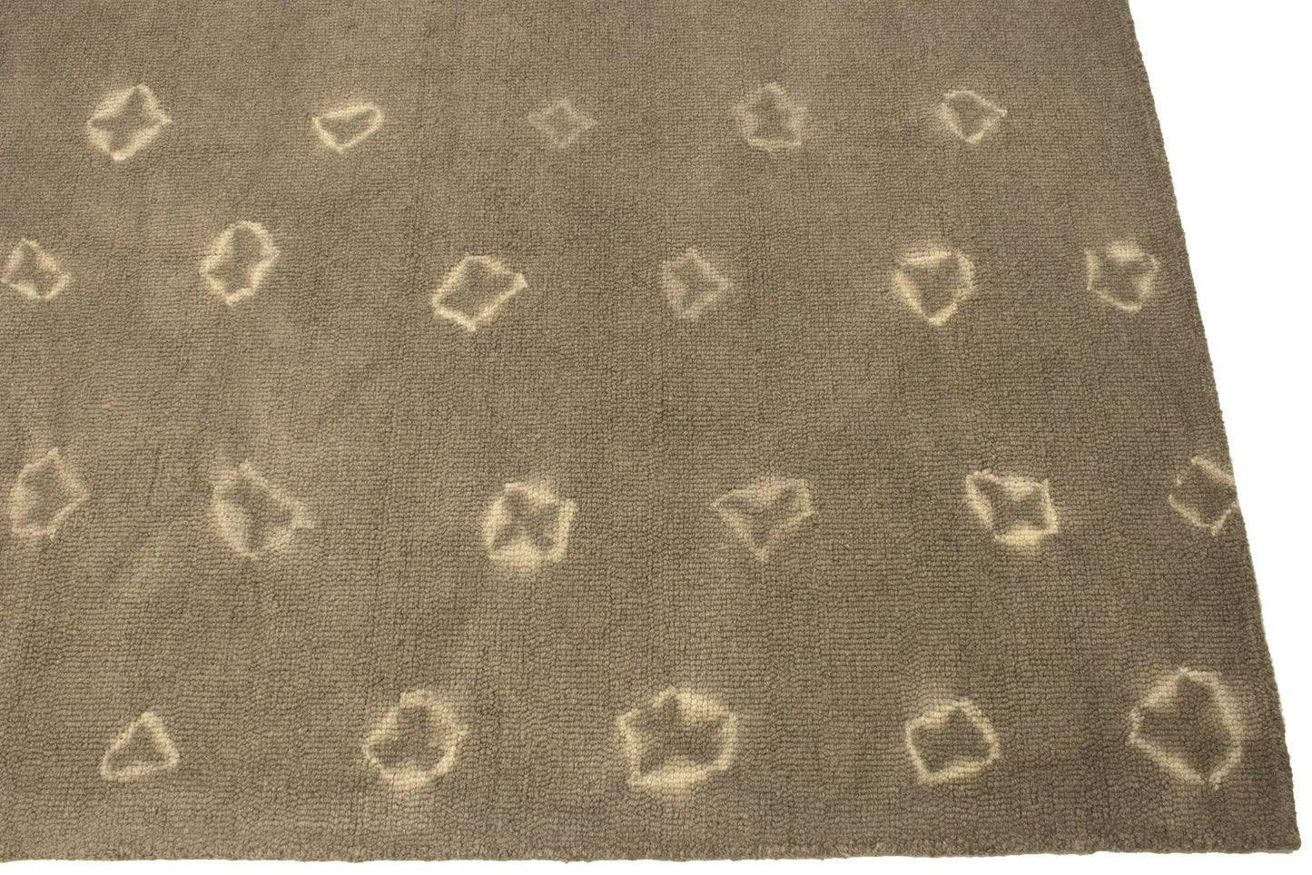 Abstract Beige/Khaki Tie-Dye Contemporary 5X8