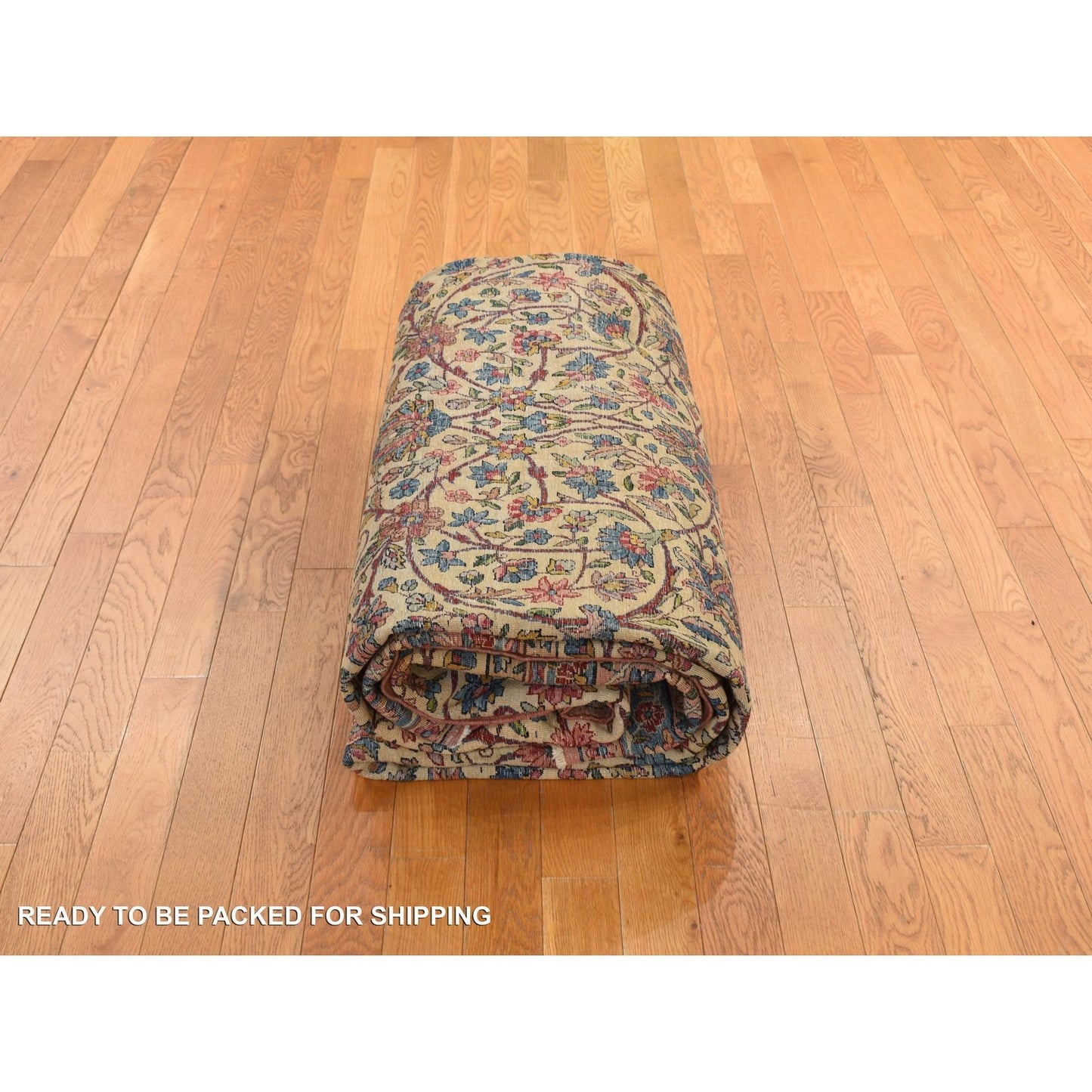 8'9"X11'5" Yellow Antique Zoroastrian Karman 100% Wool Hand Knotted Rug